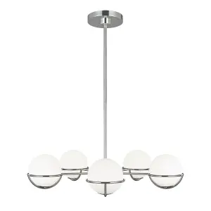 5 Bulb Chandelier Ceiling Light Highly Polished Nickel LED G9 3.5W