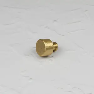 Satin Brass Hammered Knob 30mm Diameter