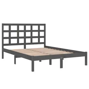 Berkfield Bed Frame Grey Solid Wood 120x200 cm