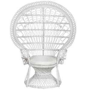 Peacock Chair EMMANUELLE Rattan White