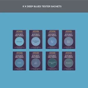 Rust-Oleum Blue Matt Kitchen Wall Tile Paint Tester Samples - 10ml