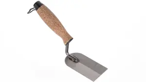 Toolty Margin Plastering Trowel with Wooden Handle 60mm Grinded Carbon Steel for Brickwork and Plastering Rendering DIY