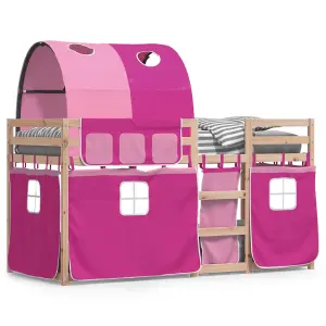 Berkfield Bunk Bed without Mattress Pink 75x190 cm Small Single Solid Wood Pine