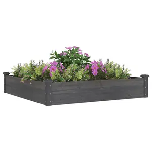 Berkfield Garden Raised Bed with Liner Grey 120x120x25 cm Solid Wood Fir