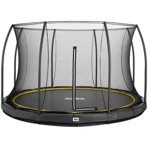 14ft Salta Black Comfort Edition InGround Round Trampoline with Enclosure