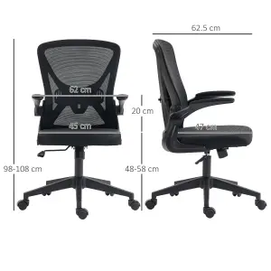 Vinsetto Mesh Office Chair Computer Chair with Lumbar Support, Swivel Wheels