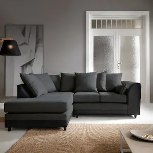 Dylan Corner Sofa Left Facing in Black