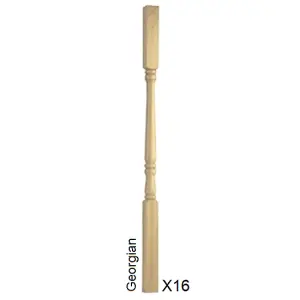 Oak Spindle Georgian 41mm x 41mm x 900mm - 16 Pack UK Manufactured Traditional Products Ltd