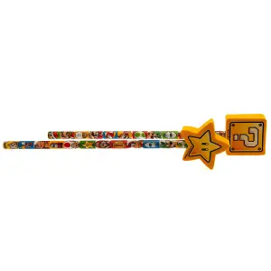 Super Mario Pencil With Eraser Set (Pack of 2) Multicoloured (One Size)