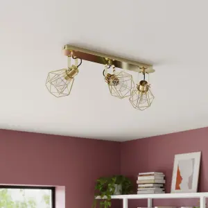 Bar Brass effect 3 Light Spotlight