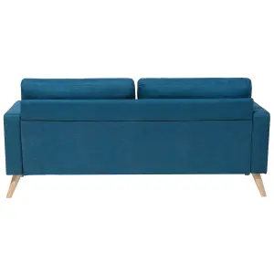 2 Seater Fabric Sofa Blue KALMAR