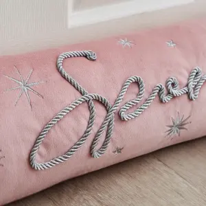 Catherine Lansfield Christmas Sparkle Door Draught Excluder Pink