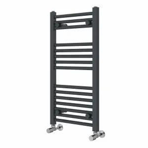 Right Radiators 800x400 mm Straight Heated Towel Rail Radiator Bathroom Ladder Warmer Anthracite