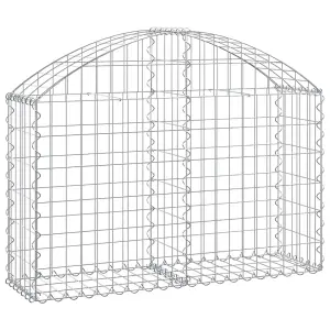 Berkfield Arched Gabion Basket 100x30x60/80 cm Galvanised Iron