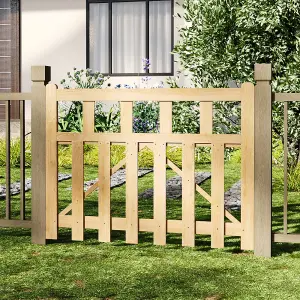 Outdoor Entrance Gate Picket Style for Patios and Yards W 120cm H 90cm