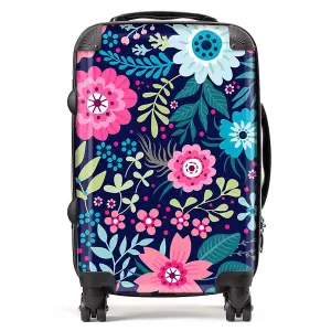 Cute Colourful Flower Pattern Suitcase - Cabin