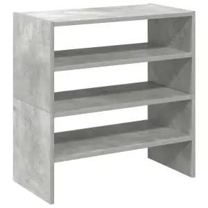 Berkfield Shoe Racks 2 pcs Stackable Concrete Grey 60x30x30.5 cm