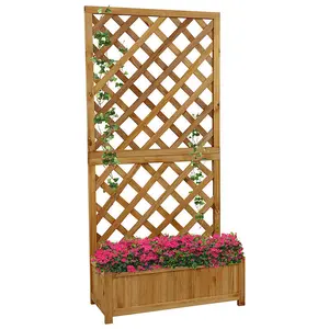 Woodside Aldburgh Wooden Garden Planter with Trellis