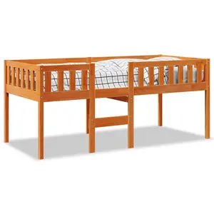 Berkfield Children's Bed without Mattress Wax Brown 75x190 cm Solid Wood Pine