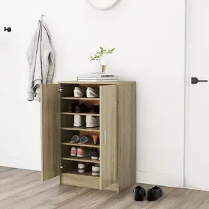 Berkfield Shoe Cabinet Sonoma Oak 60x35x92 cm Engineered Wood