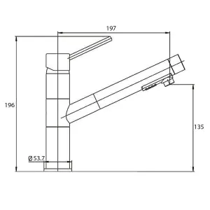 Single Lever Kitchen Mixer Tap With Pull-out Hose - Cantucci