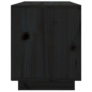 Berkfield TV Cabinet Black 74x35x44 cm Solid Wood Pine