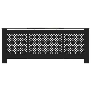 Berkfield MDF Radiator Cover Black 205 cm