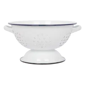 Argon Tableware White Enamel Colander - 23.5cm