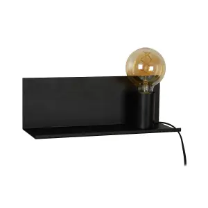 Lucide Sebo Modern Bedside Lamp - 1xE27 - Black