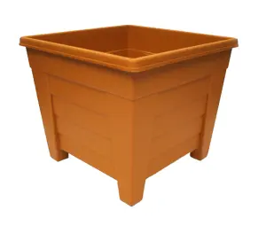 33cm Square Terracotta Colour Grosvenor Plastic Patio Planter