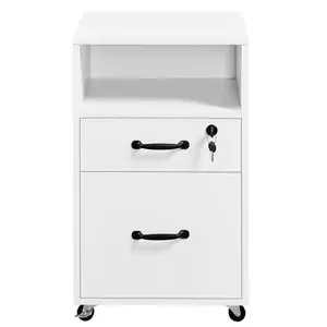 40cm Wide 2 -Drawer Mobile File Cabinet White