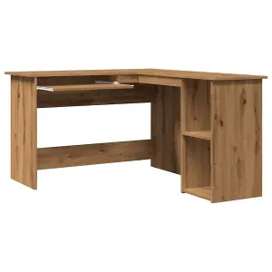 Berkfield Corner Desk Artisan Oak 120x140x75 cm Engineered Wood