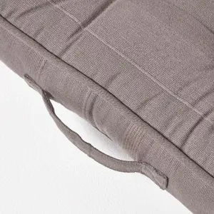 Homescapes Charcoal Grey Rajput Ribbed Cotton Floor Cushion