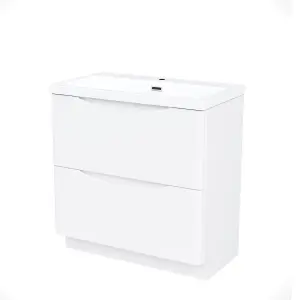 Nes Home Lyndon Modern 800mm White Basin Sink Flat Pack Vanity