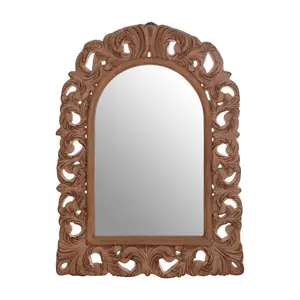 Interiors by Premier Antique Brown Arc Leaf Wall Mirror