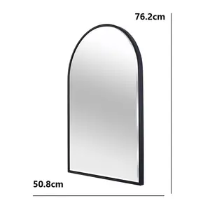 Mcfarren Metal Flat Wall Mirror Matte Black/Bevel Edge