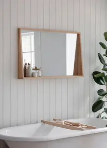 Garden Trading Indoor Southbourne Wall Shelf Halway Mirror 100x60cm Beech Wood