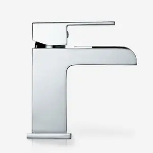 Nes Home Ozone Square Waterfall Bathroom Basin Sink Mono Mixer Chrome Tap with waste