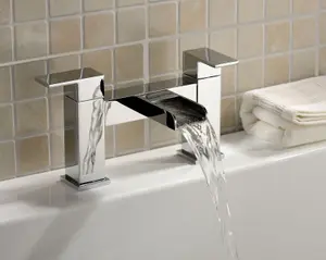 Nes Home Origin Waterfall Basin Mono Mixer Tap & Bath Filler Mixer Tap Chrome