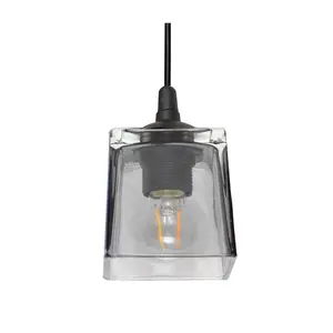 Luminosa Santos Straight Bar Pendant Ceiling Light Black, Transparent, Amber, Smokey 60cm