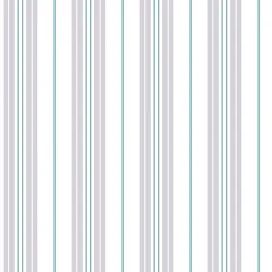 Galerie Deauville 2 Green Grey White Two Colour Stripe Smooth Wallpaper