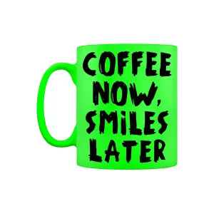 Grindstore Coffee Now Smiles Later Green Neon Mug Green (One Size)