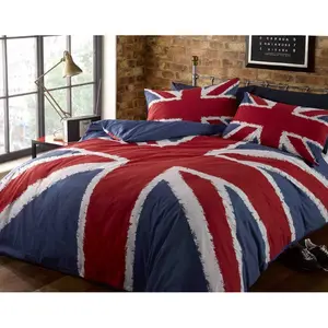 Kessler Red Blue Duvet Cover Set Kingsize - 2 Standard Pillowcases