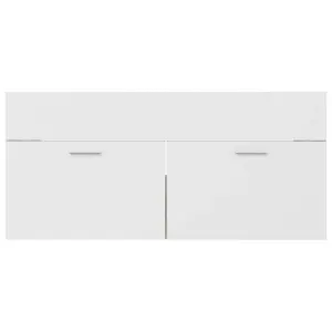 Berkfield Sink Cabinet with Built-in Basin White and Sonoma Oak Engineered Wood