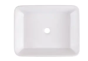 GoodHome Surma Gloss White Rectangular Counter top Basin (W)48cm