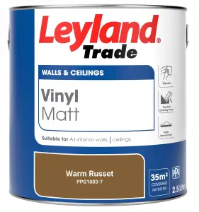 Leyland Trade Vinyl Matt Walls & Ceilings Emulsion Paint Warm Russet (PPG1083-7) 2.5L