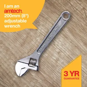 Amtech C1900 200mm (8") Adjustable wrench with 24mm (1") jaw opening