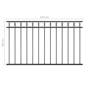 Berkfield Fence Panel Steel 1.7x0.8 m Black