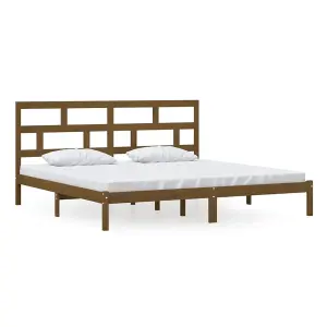 Berkfield Bed Frame Honey Brown Solid Wood Pine 200x200 cm