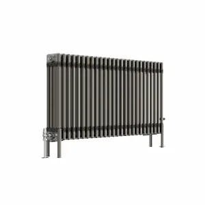 Right Radiators 600x1190 mm Horizontal Traditional 4 Column Cast Iron Style Radiator Raw Metal